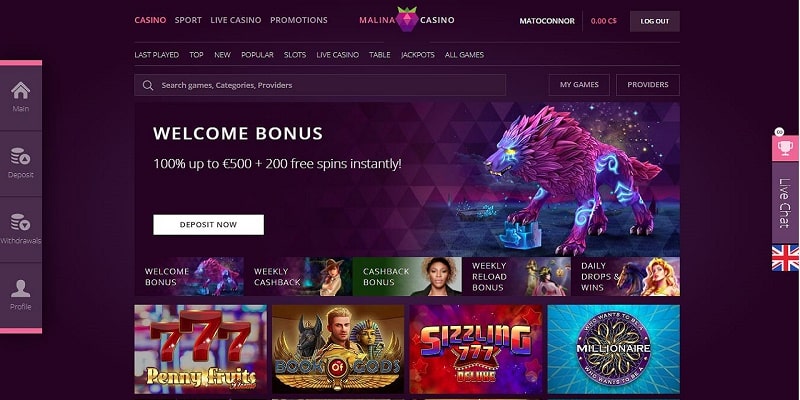 Our Malina Casino Review Our Malina Casino Review